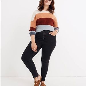 Madewell mid rise black skinny jeans denim size 35